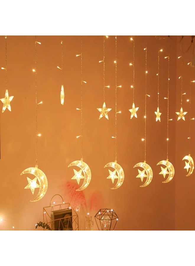 Ramadan Decorative LED String Lights – 3 Meter Warm White Crystal Star & Moon (20 LEDs) - Image 4